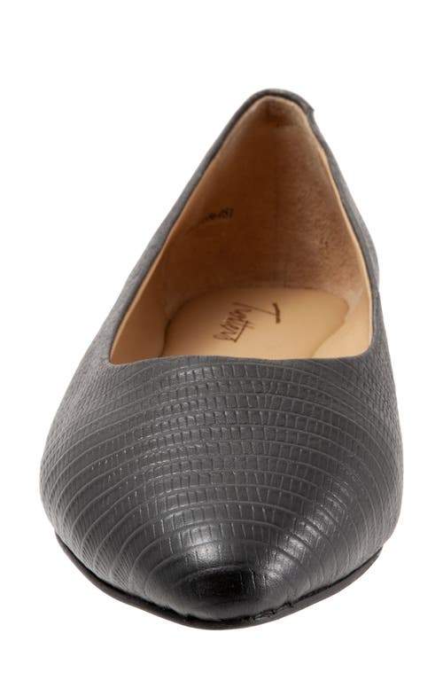 Trotters Estee Ballet Flat In Black/grey Leather