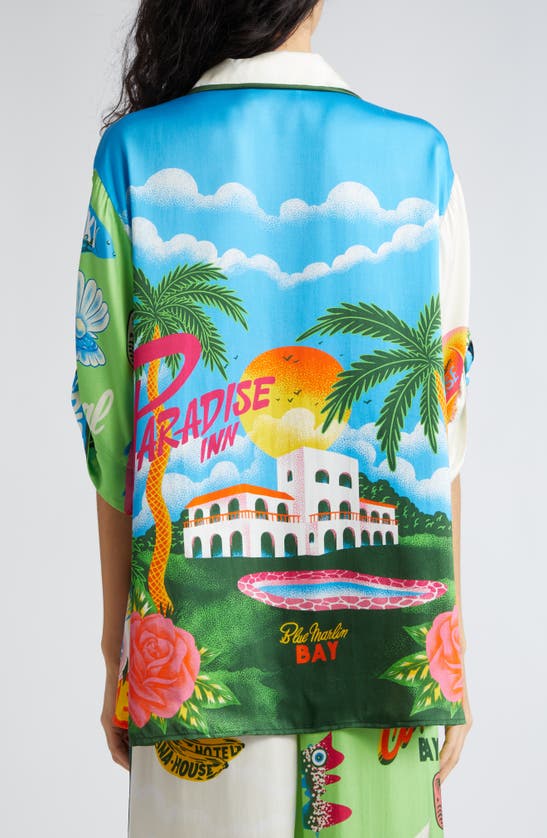 Shop Alemais Paradiso Print Silk Shirt In Multi