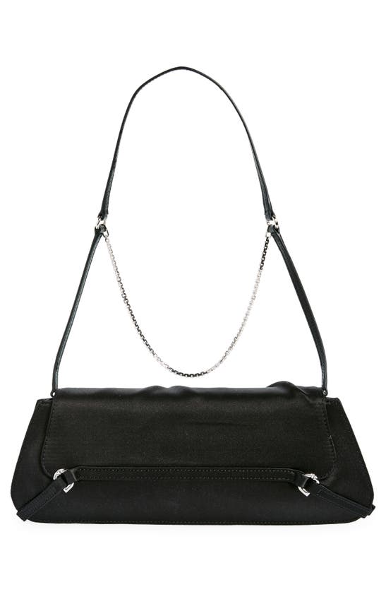 Shop Givenchy Voyou Flower East/west Silk Shoulder Bag In Black