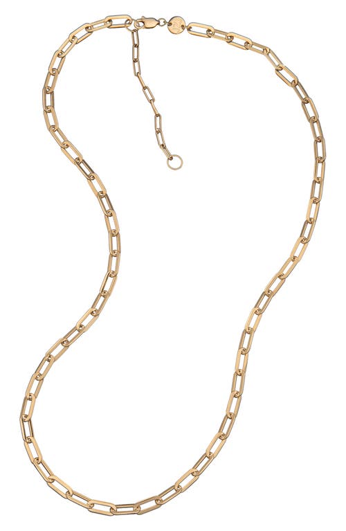 Maggie Long Paper Clip Chain Necklace in 14K Yellow Gold Plated Silver