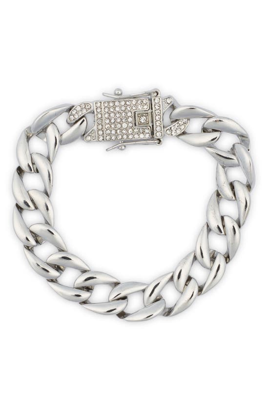 Shop American Exchange Cuban Chain Bracelet In Silver
