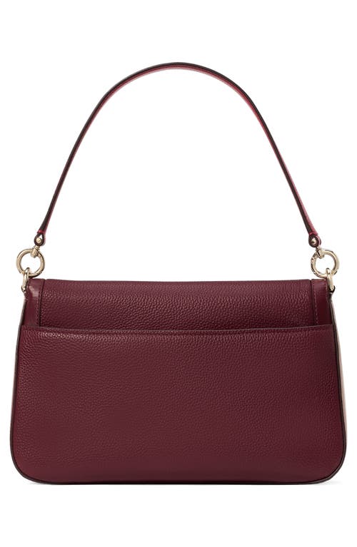 Shop Kate Spade New York Hudson Colorblock Pebbled Leather Satchel In Cherry Juice Multi