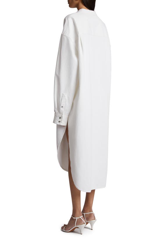 Shop Khaite Seffi Long Sleeve Midi Shirtdress In White
