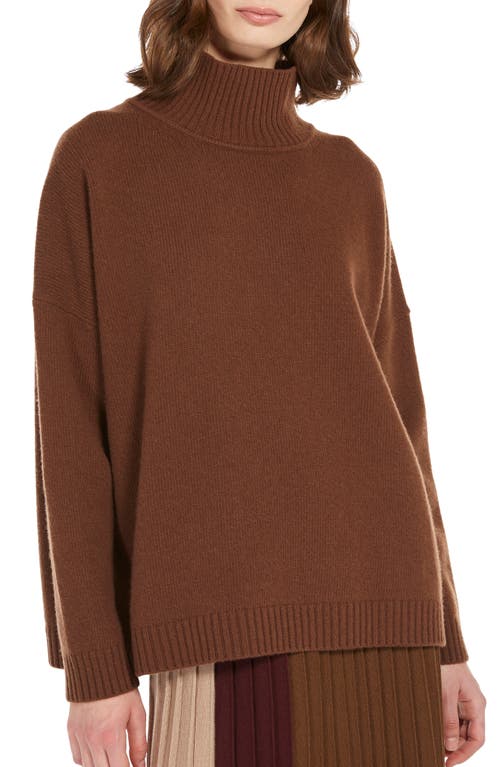 Shop Max Mara Weekend  Borgia Virgin Wool Turtleneck Sweater In Tobacco