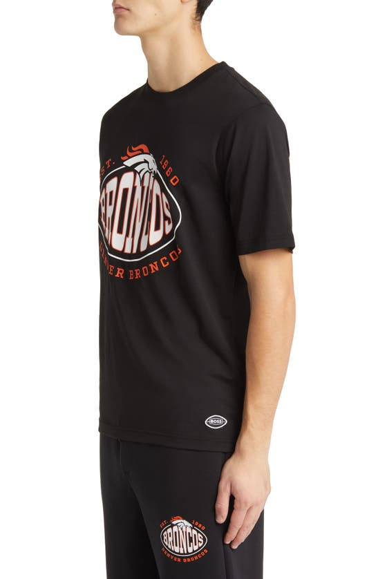 Shop Hugo Boss Boss X Nfl Stretch Cotton Graphic T-shirt In Denver Broncos Black