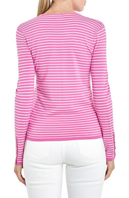 Shop English Factory Stripe Sweater In Pink/white