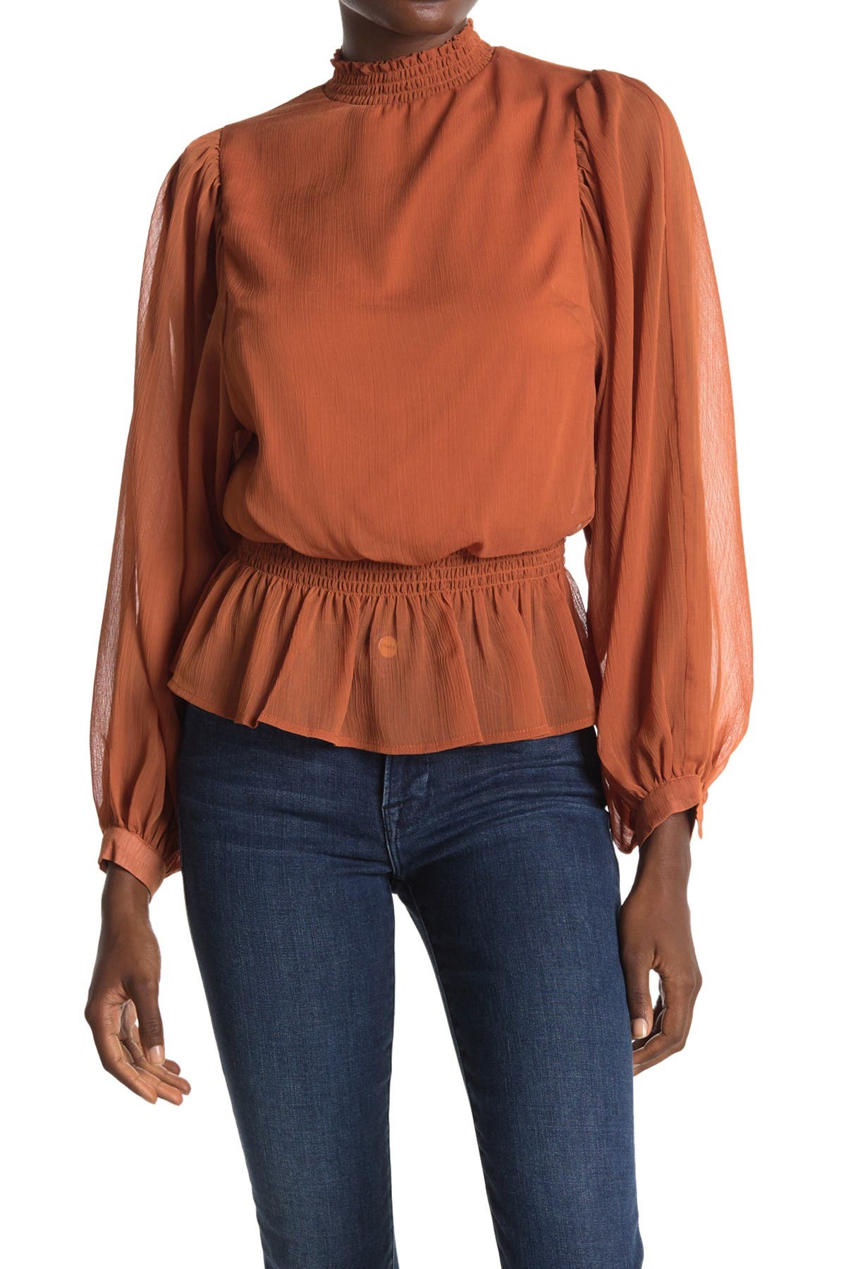 HYFVE | Smocked Mock Neck Blouse | Nordstrom Rack