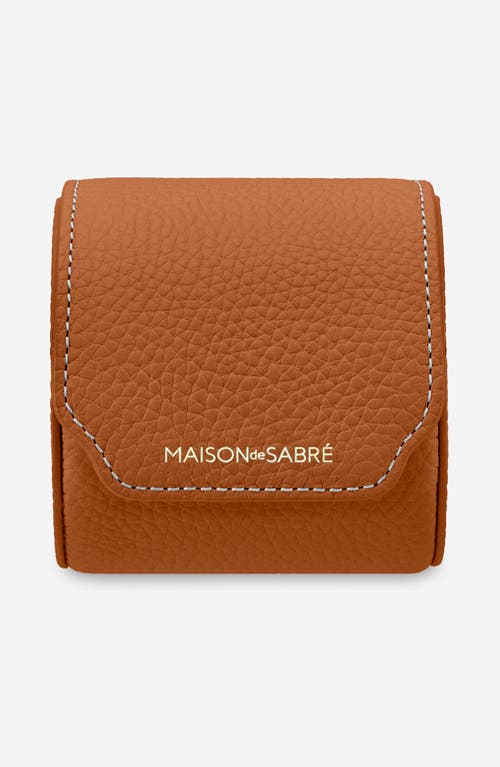 Shop Maison De Sabre Maison De Sabré Leather Watch Roll In Pecan Brown