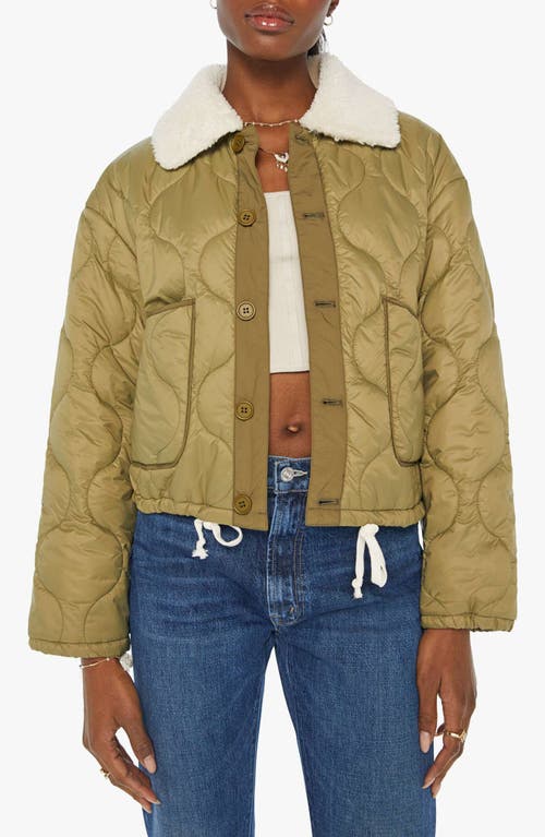 Shop Mother The Army Brat Quilted Water Resistant Faux Fur Collar Jacket In Rank And File