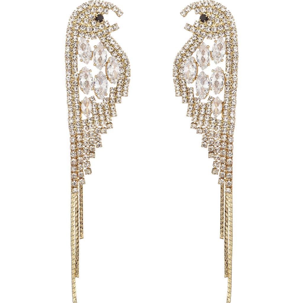 Eye Candy Los Angeles Scarlett Parakeet Drop Earrings In Gold