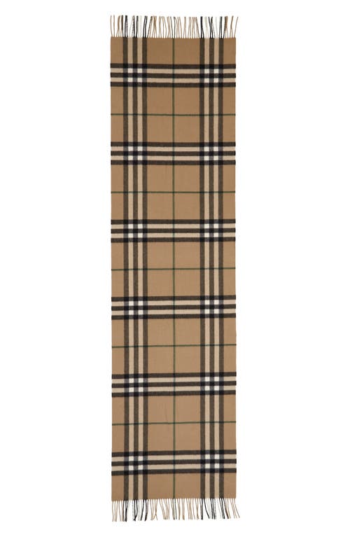 burberry Giant Check Washed Cashmere Fringe Scarf in Linden at Nordstrom