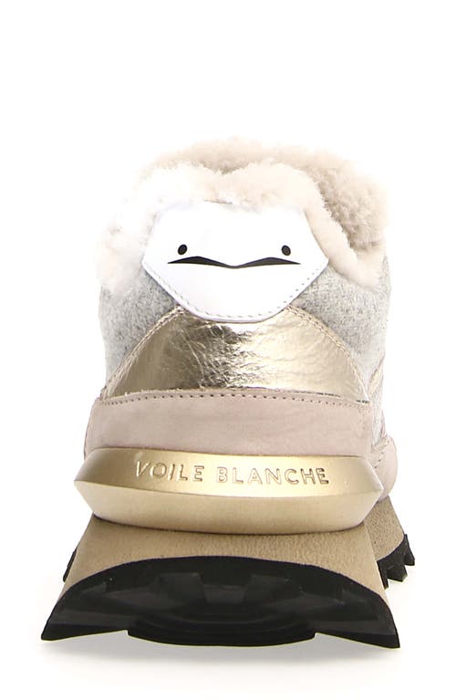 Shop Voile Blanche Awark Hype Faux Fur Sneaker In Cream Grey