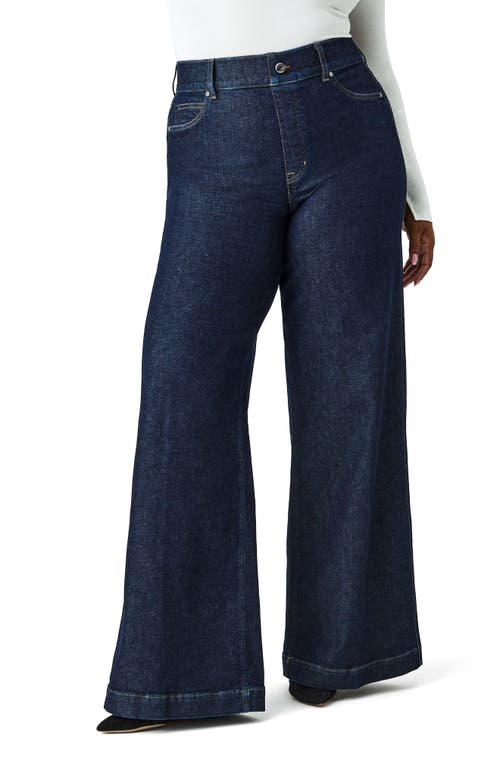 SPANX Wide Leg Pull-On Jeans Raw Indigo Wash at Nordstrom, P