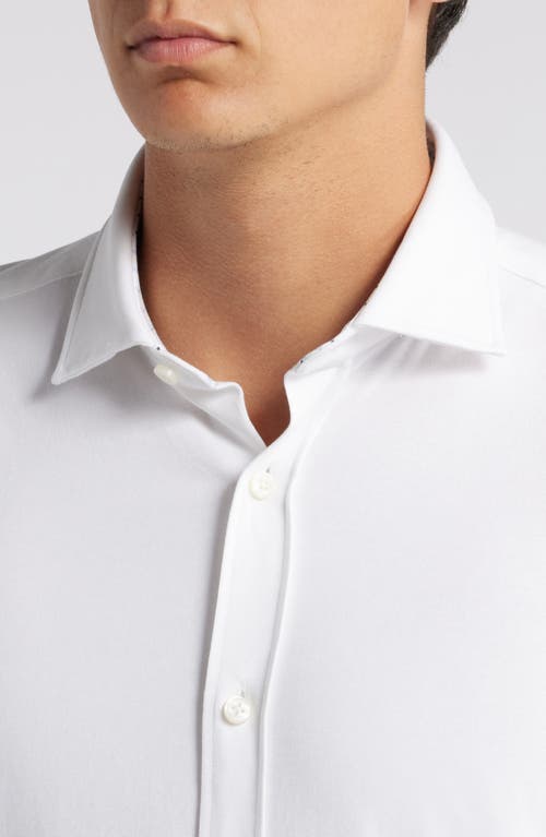 Shop Hugo Boss Boss Roan Solid Stretch Cotton Button-up Shirt In White