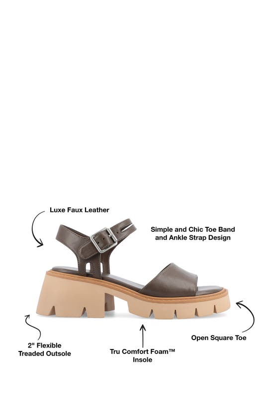 Journee Collection Lug Platform Sandal In Taupe