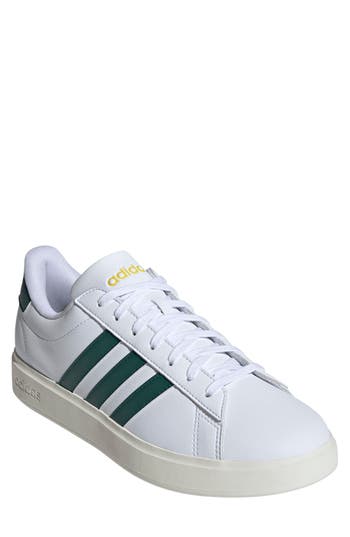 Shop Adidas Originals Adidas Grand Court Sneaker In White/green/utility Yellow