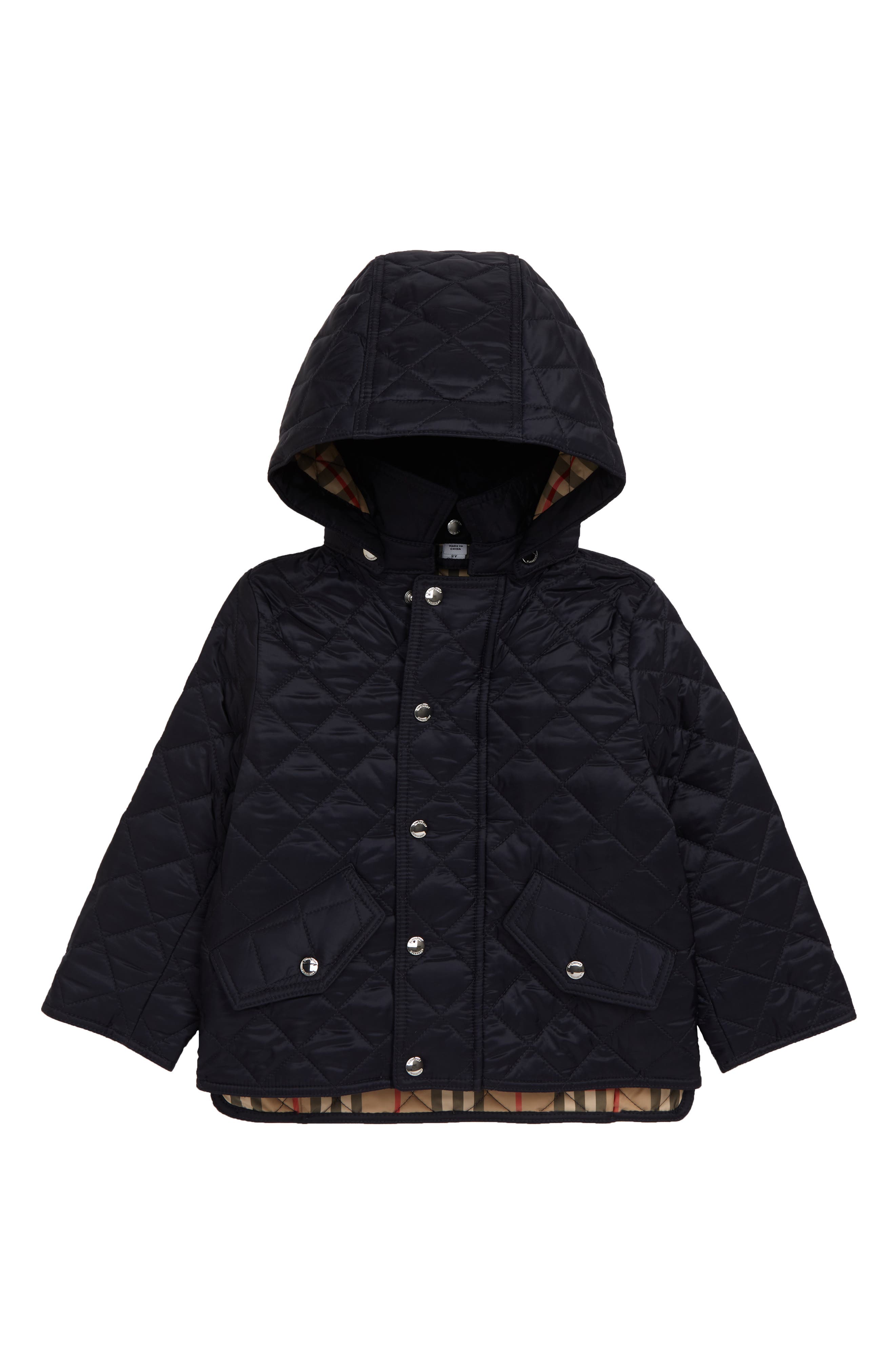 Burberry Ilana Diamond Quilted Hooded Jacket (Toddler Girls) Nordstrom