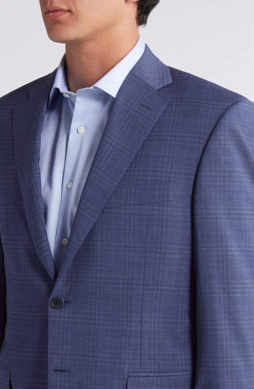 Shop Canali Siena Regular Fit Plaid Stretch Wool Suit In Light Blue