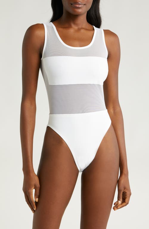 NORMA KAMALI NORMA KAMALI DASH DASH MESH INSET ONE-PIECE SWIMSUIT 