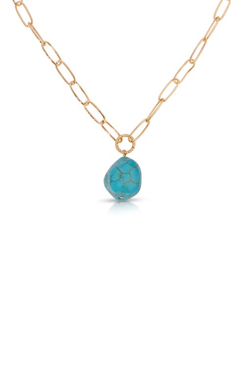 Ettika Turquoise Pendant Necklace In Gold