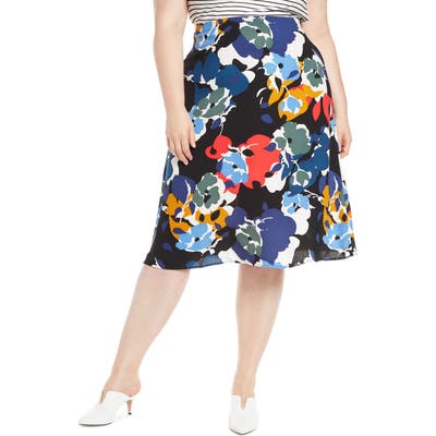 Plus Size Halogen A-Line Midi Skirt