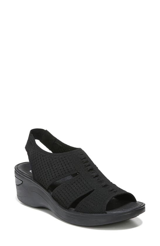 Bzees Double Up Wedge Sole In Black Knit