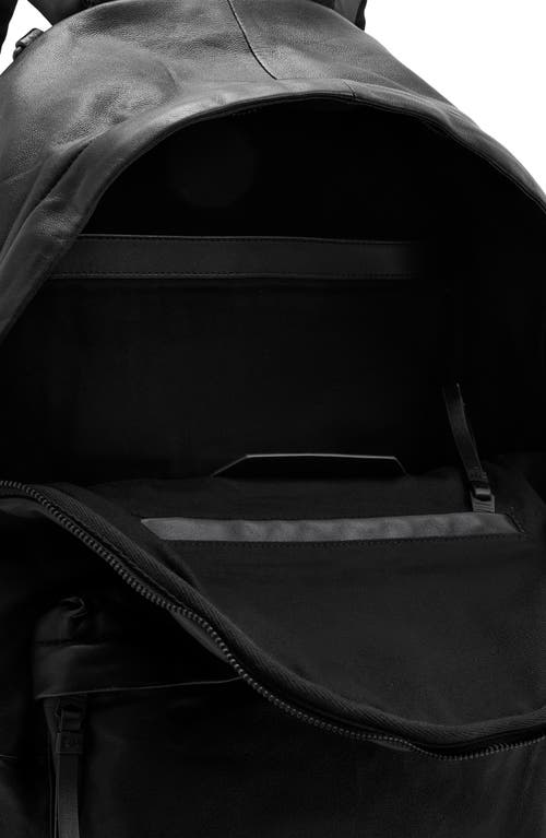 Allsaints Carabiner Leather Backpack In Black