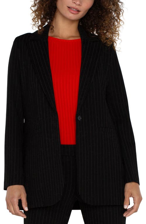 Shop Liverpool Pinstripe Boyfriend Blazer In Black And White Pinstripe