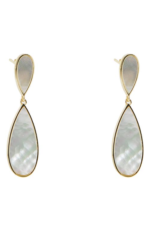 Argento Vivo Sterling Silver Mother-of-Pearl Drop Earrings in Gold