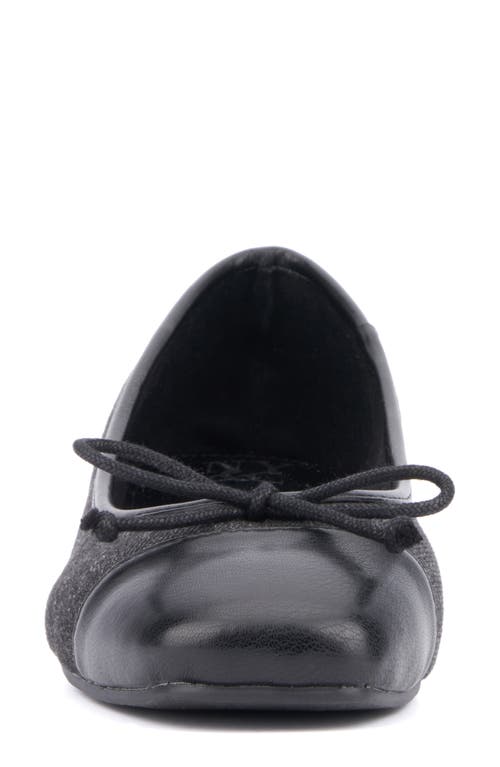 New York And Company Patricia Cap Toe Flat In Black Denim