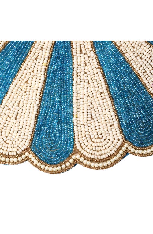 Tiramisu Scalloped Beaded Placemat In Blue