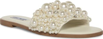 Steve Madden Knicky Imitation Pearl Embellished Slide Sandal (Women) | Nordstrom