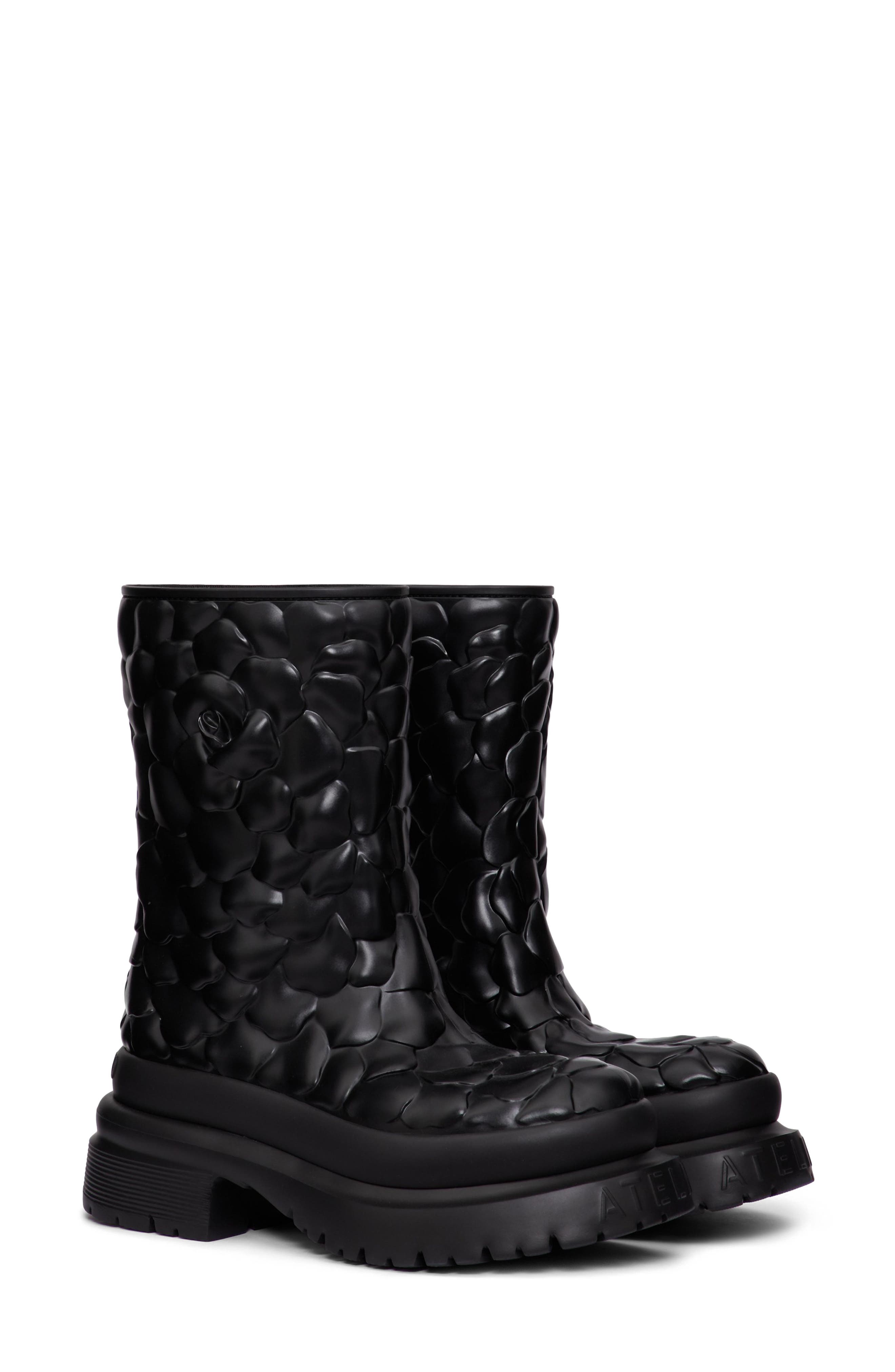 Valentino Garavani Vlogo Type Patent Rain Boots