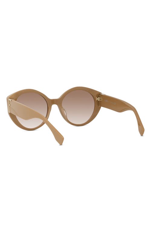 Shop Fendi ' First 53mm Square Sunglasses In Shiny Beige/gradient Brown