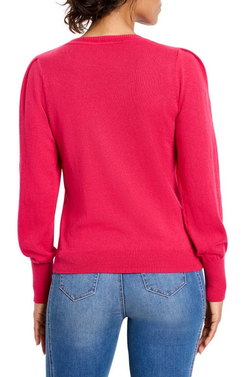 Shop Nic + Zoe Nic+zoe Pleat Shoulder Sweater In Amaryllis