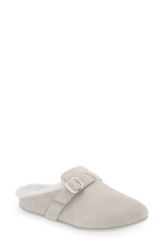Fitflop Chrissie Genuine Shearling Slipper In Tiptoe Grey