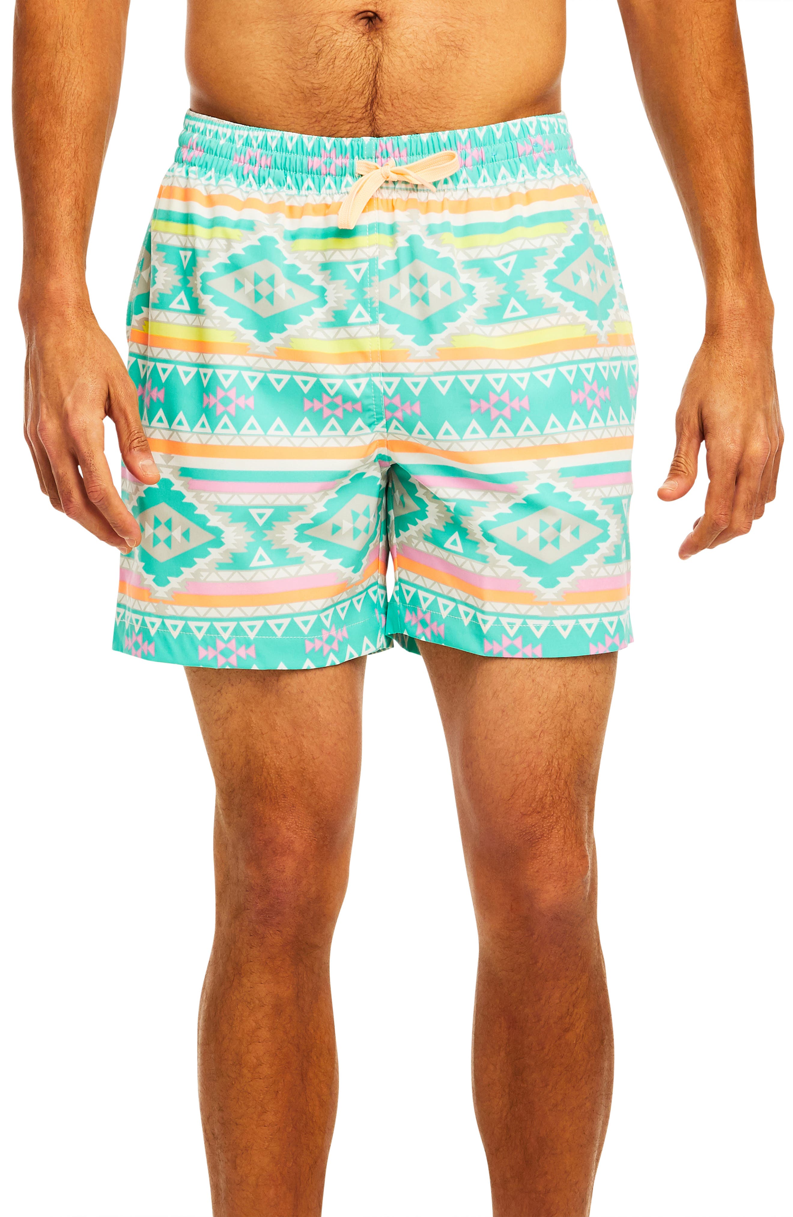 Chubbies En Fuegos Swim Trunks, Blue/green