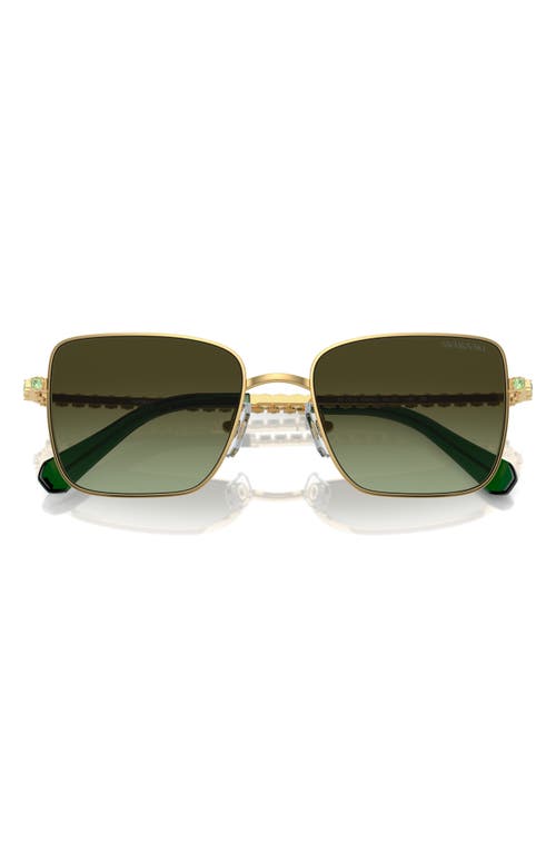 Shop Swarovski 53mm Gradient Round Sunglasses In Gold