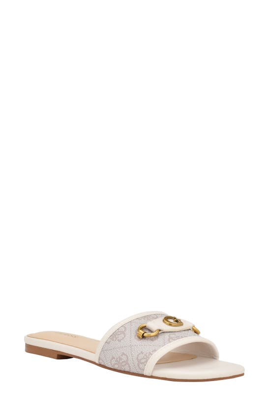 Guess Hammi Slide Sandal In Ivory 150 | ModeSens