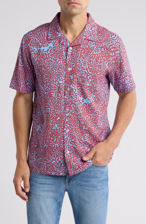 Shop Volcom Purestone Camp Shirt In Blue Bird