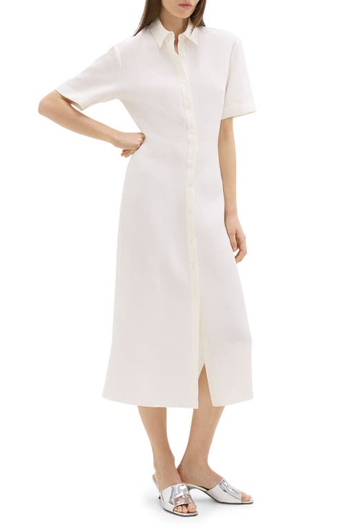 Shop Theory Galena Linen Maxi Shirtdress In White