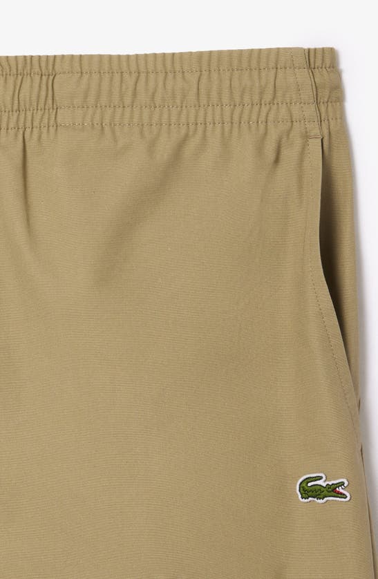 Shop Lacoste Relaxed Cotton Twill Shorts In Cb8 Lion