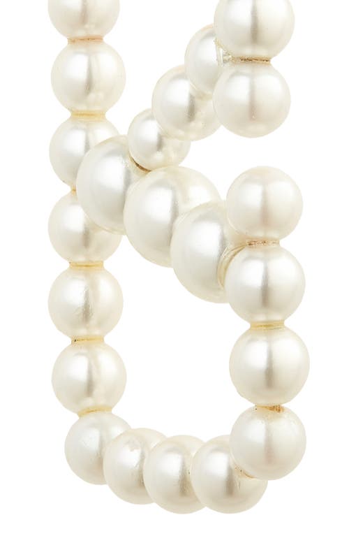 Shop Valentino Garavani Vlogo Imitation Pearl Drop Earrings In 0o3 Oro 18/cream