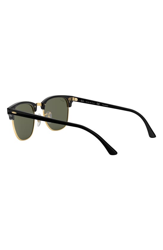 Ray Ban Clubmaster 55mm Polarized Square Sunglasses In Black