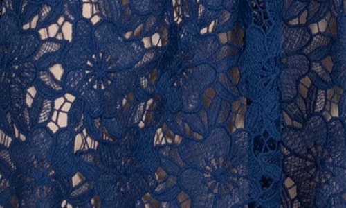Julia Jordan Floral Lace Cocktail Midi Dress In Navy