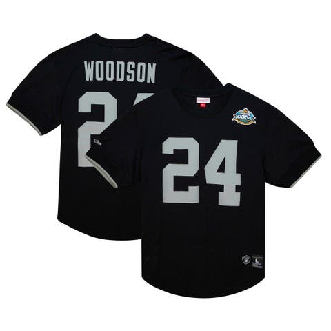 Men's Mitchell & Ness Charles Woodson Gray Oakland Raiders Retired Player  Name & Number Mesh Top 