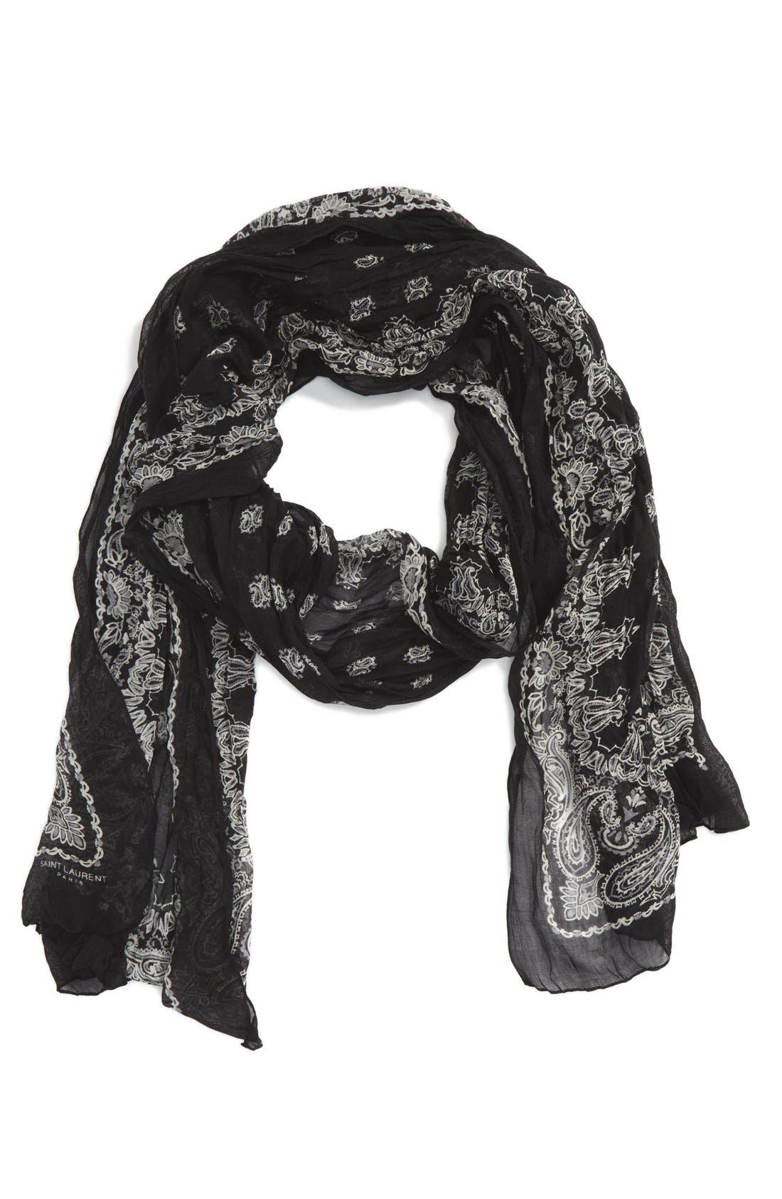 Saint Laurent Cashmere & Silk Paisley Scarf Nordstrom