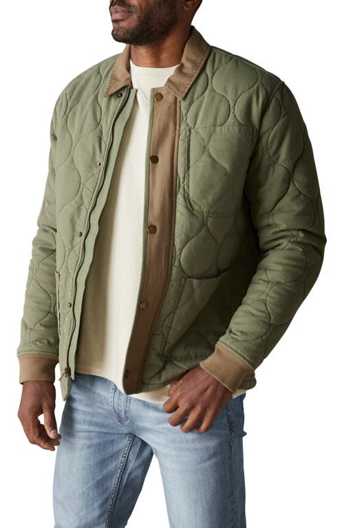 The Normal Brand James Quilted Canvas Liner Jacket In Moss/cedar