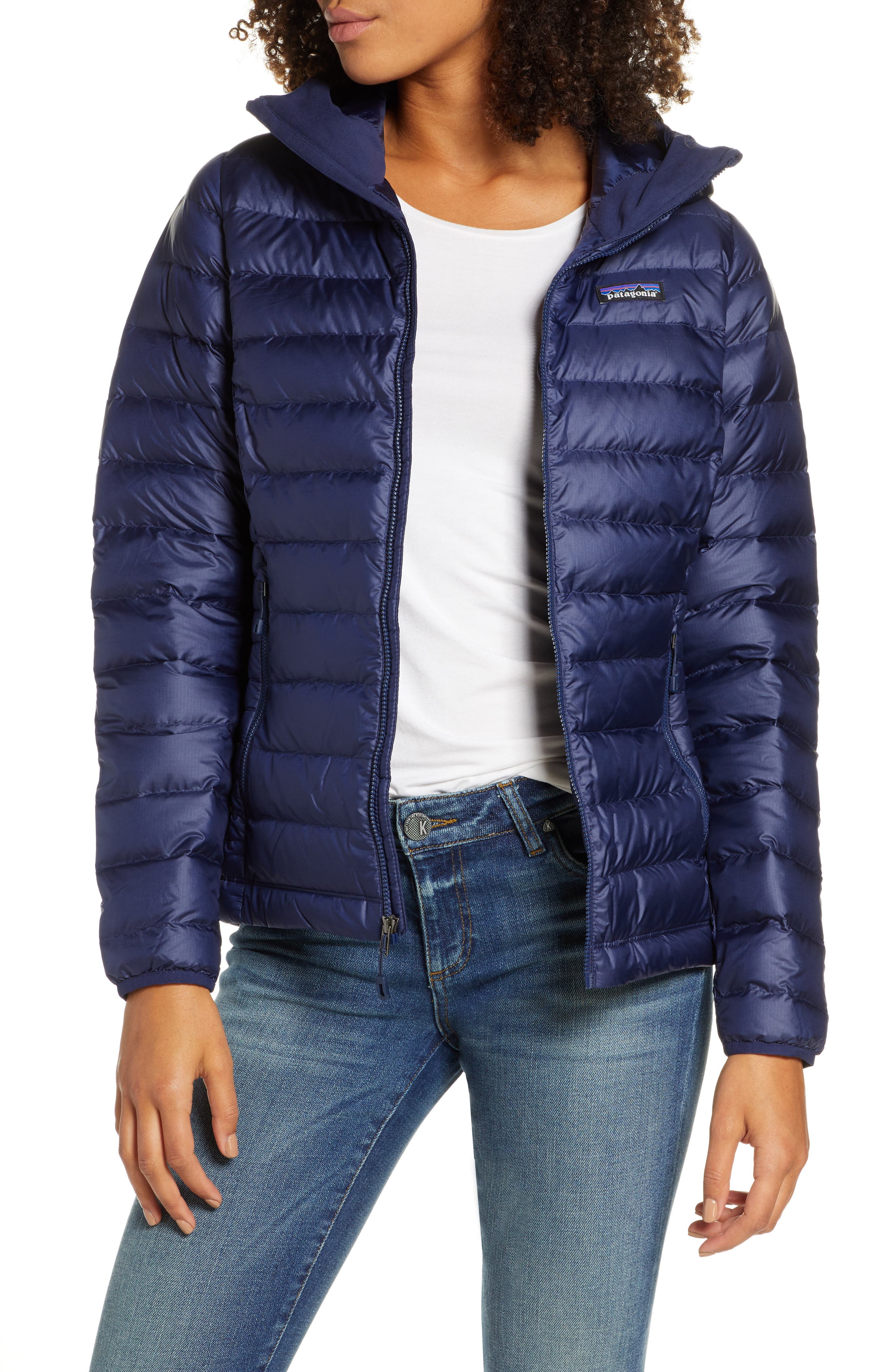 Patagonia Quilted Water Resistant Down Coat, Blue