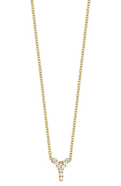 Bony Levy 18k Gold Pavé Diamond Initial Pendant Necklace In 18k Yellow Gold - Y
